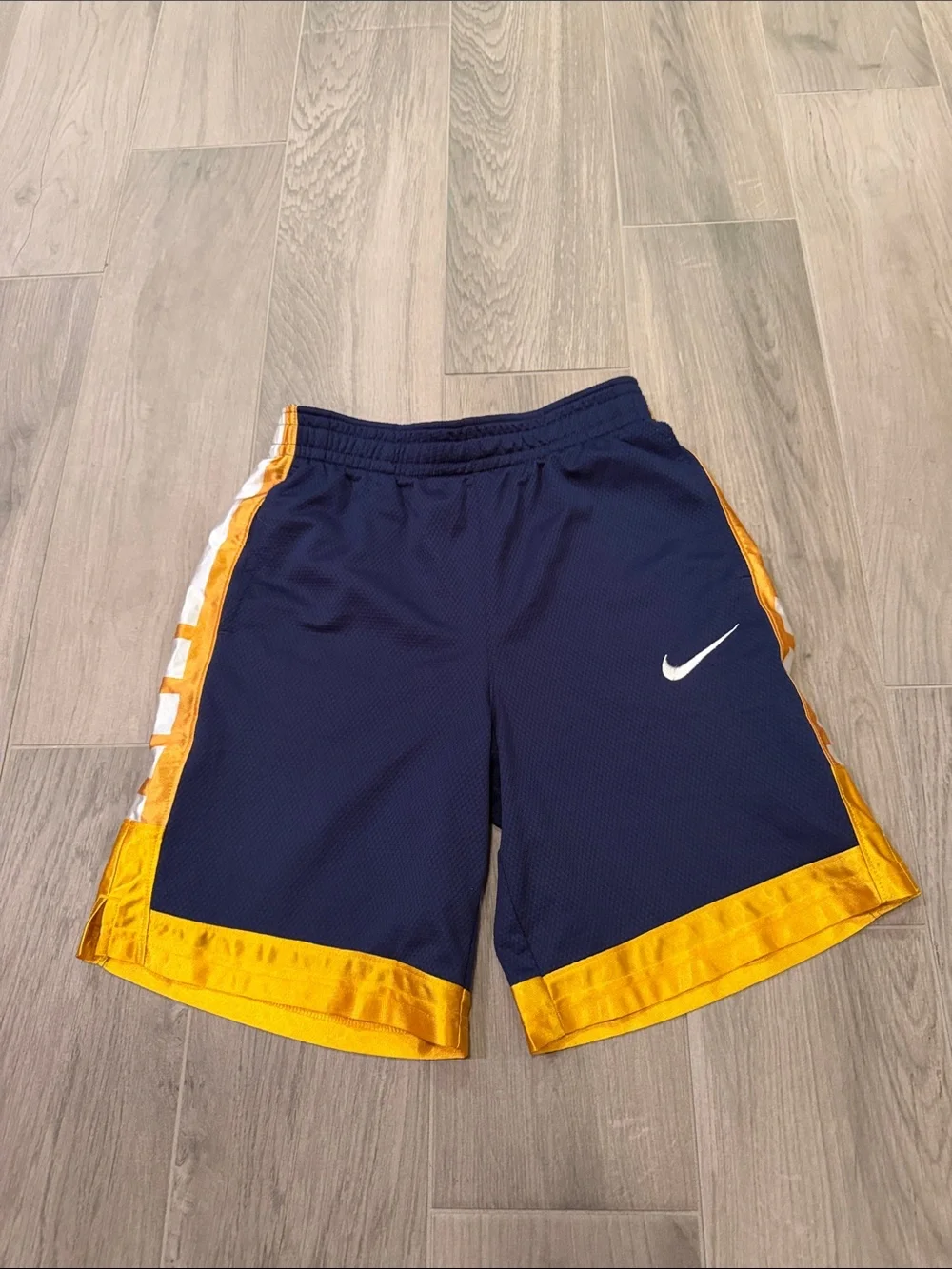 Nike Boys Navy and Gold Basketball Shorts Size L
